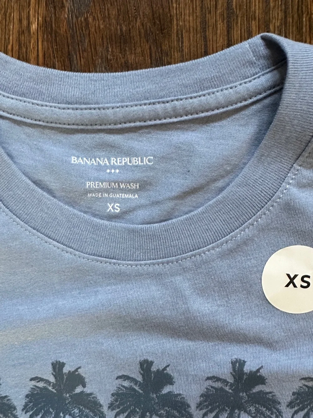 NWT Banana Republic Men's Graphic T-Shirt Top XS Motorcycle Palm Trees Blue NEW